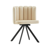 Fleur Esszimmerstuhl aus Samt mit Drehbarer