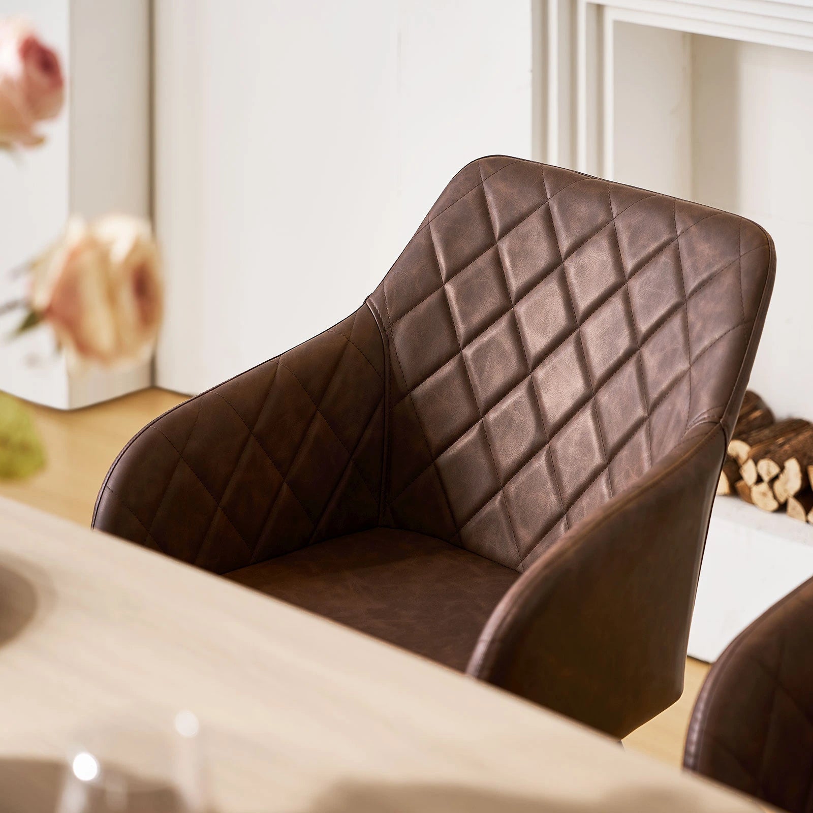 Moree Esszimmerstuhl aus Kunstleder mit Drehbarer[2er-Set]