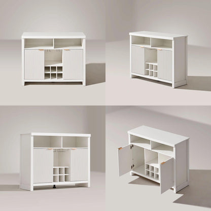 Arden Sideboard Weiß mit Weinregal & Gläserhalter
