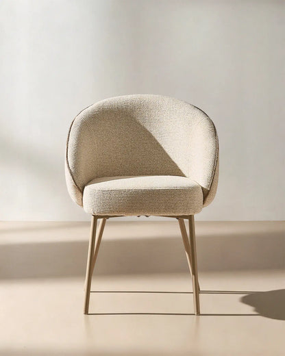Elowen Esszimmerstuhl mit Chenillebezug in Beige