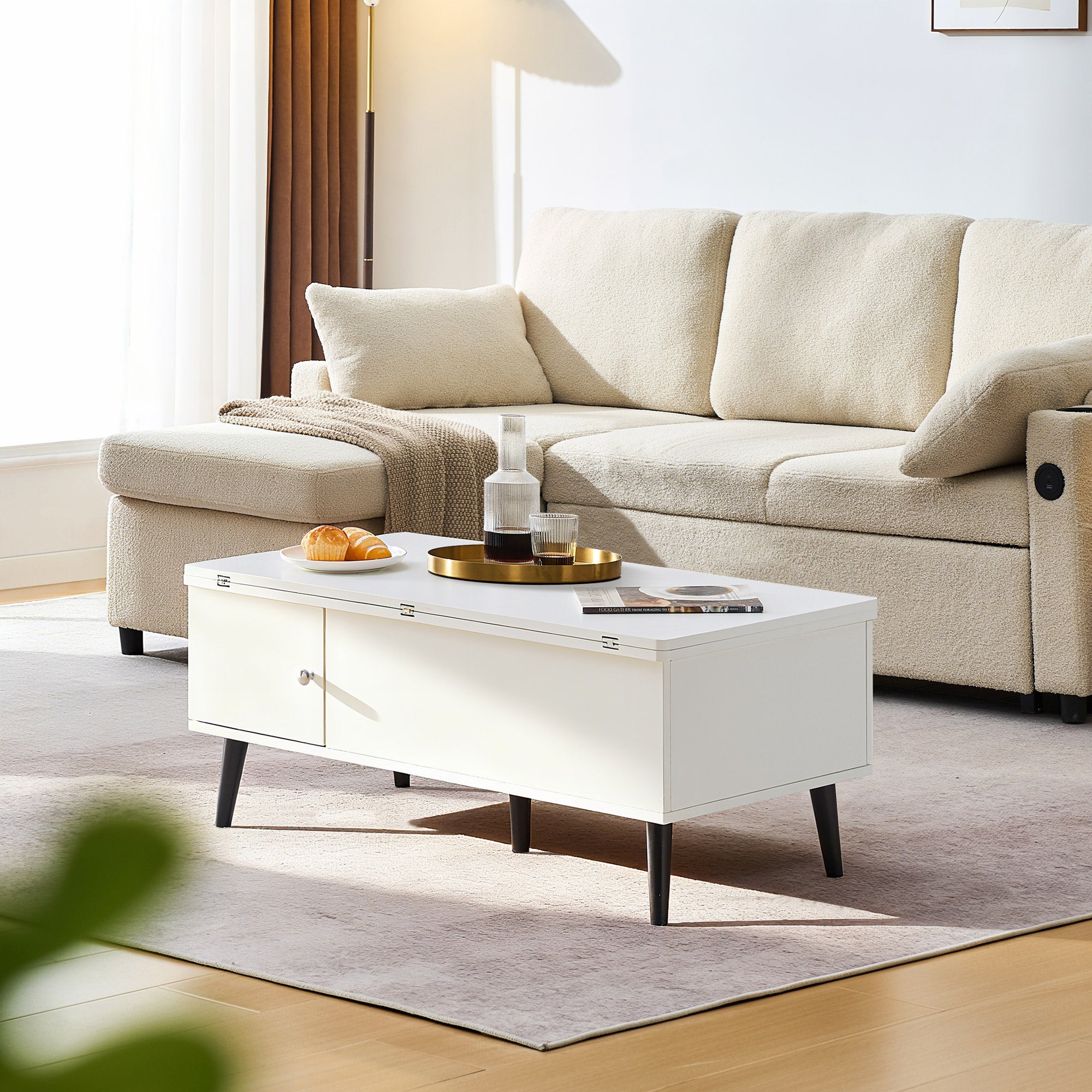 Elna Couchtisch Höhenverstellbar mit Lift-Top und Stauraum