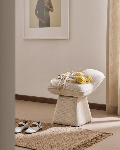Liora Chenille-Schminktisch-Hocker – Komfort mit sanften Kurven