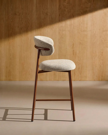 Rowan Barhocker mit Chenillebezug in Taupe