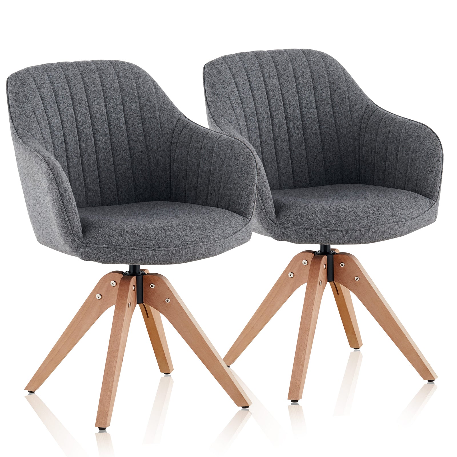 Aven Esszimmerstuhl aus Leinen mit Drehbarer