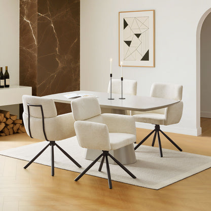 Castoro Esszimmerstuhl aus Chenille mit Drehbarer