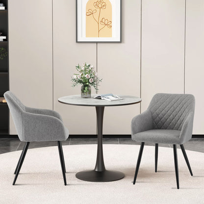 Lumes Esszimmerstühle aus Leinen[2er-Set]