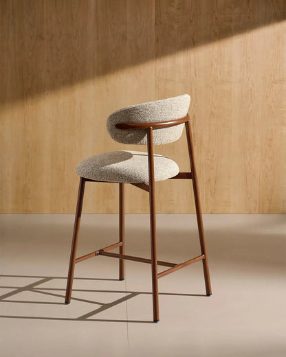 Rowan Barhocker mit Chenillebezug in Taupe