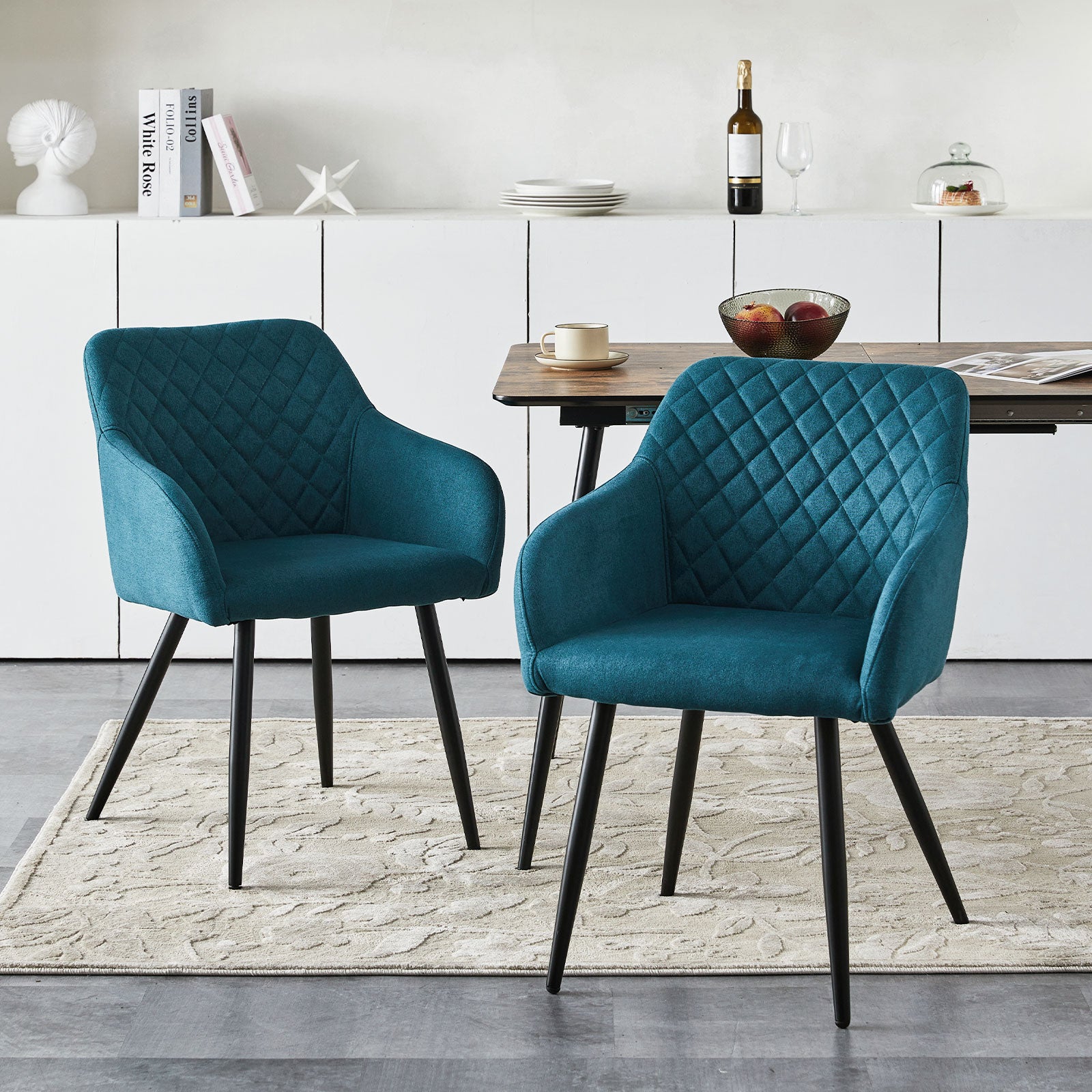 Lumes Esszimmerstühle aus Leinen[2er-Set]