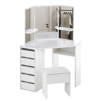 Rosa Eckschminktisch Set