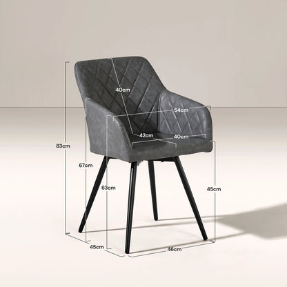 Moree Esszimmerstuhl aus Kunstleder mit Drehbarer[2er-Set]