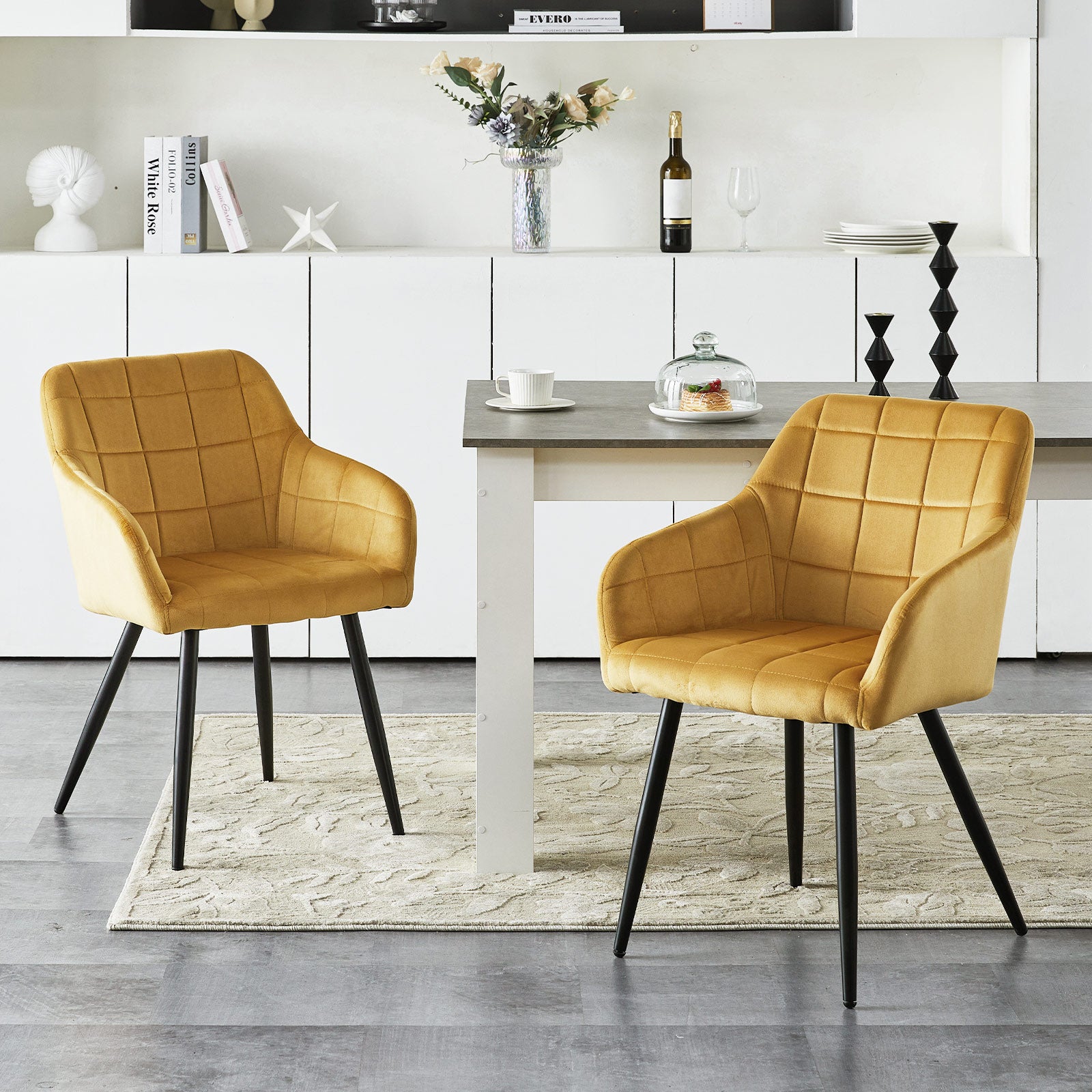 Bloor Esszimmerstühle aus Samt[2er-Set]