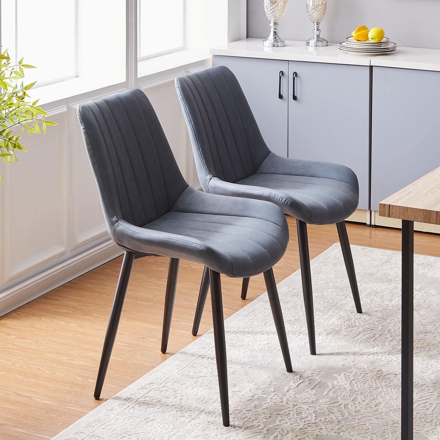 Lune Esszimmerstühle aus Kunstleder[2er-Set]