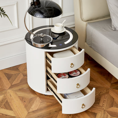 Cirona Runder Nachttisch mit LED-Licht