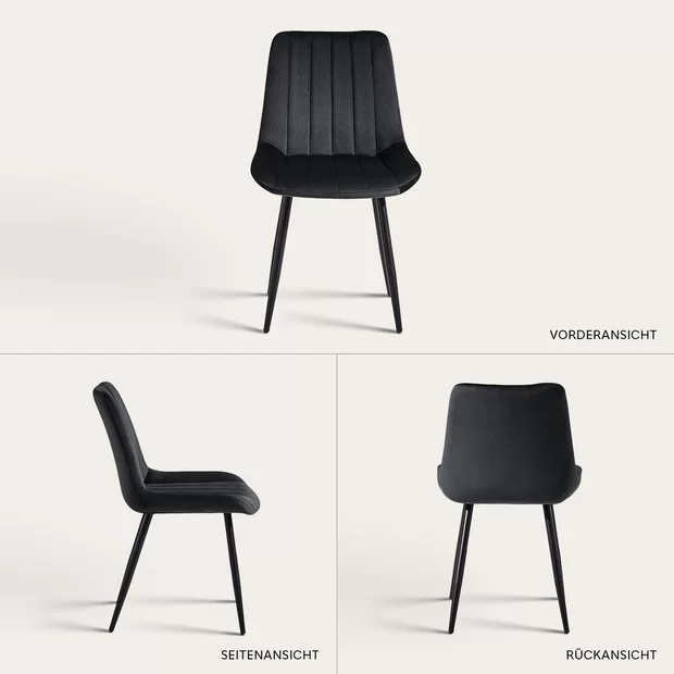 Clair Esszimmerstühle aus Samt[2er-Set]
