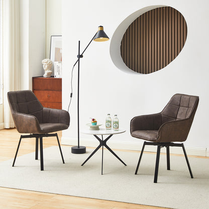 Danyl Armlehnstuhl aus Kunstleder mit drehbar[2er-Set]