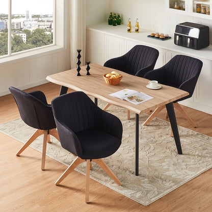 Aven Esszimmerstuhl aus Leinen mit Drehbarer