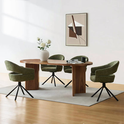 Clarice Moderner Drehsessel mit Armlehnstühle aus Leinenmischgewebe