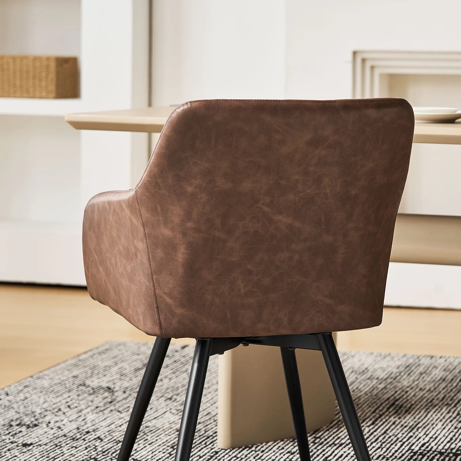 Moree Esszimmerstuhl aus Kunstleder mit Drehbarer[2er-Set]