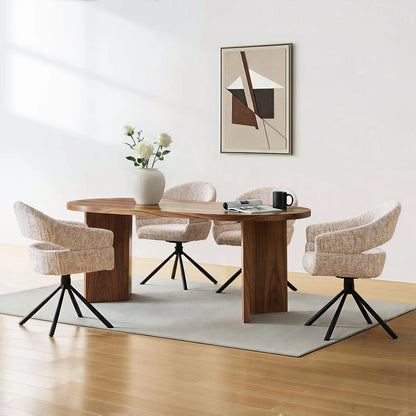 Clarice Moderner Drehsessel mit Armlehnstühle aus Chenille