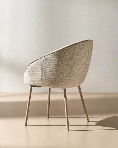 Elowen Esszimmerstuhl mit Chenillebezug in Beige