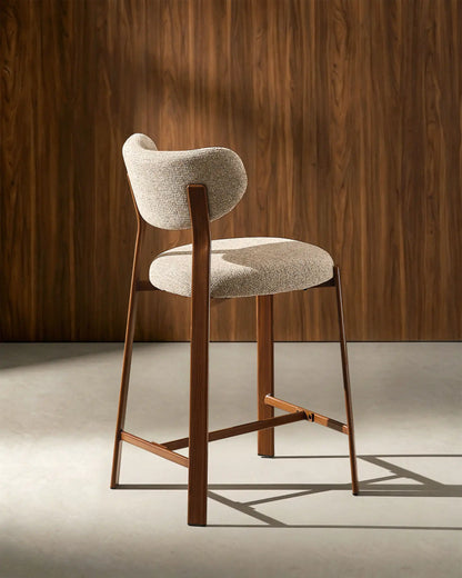 Bramley Barhocker mit Chenillebezug in Taupe