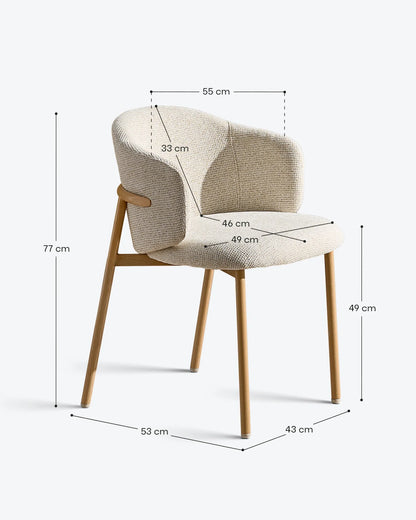 Nolan Esszimmerstuhl mit Chenillebezug in Beige