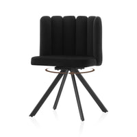 Fleur Esszimmerstuhl aus Samt mit Drehbarer