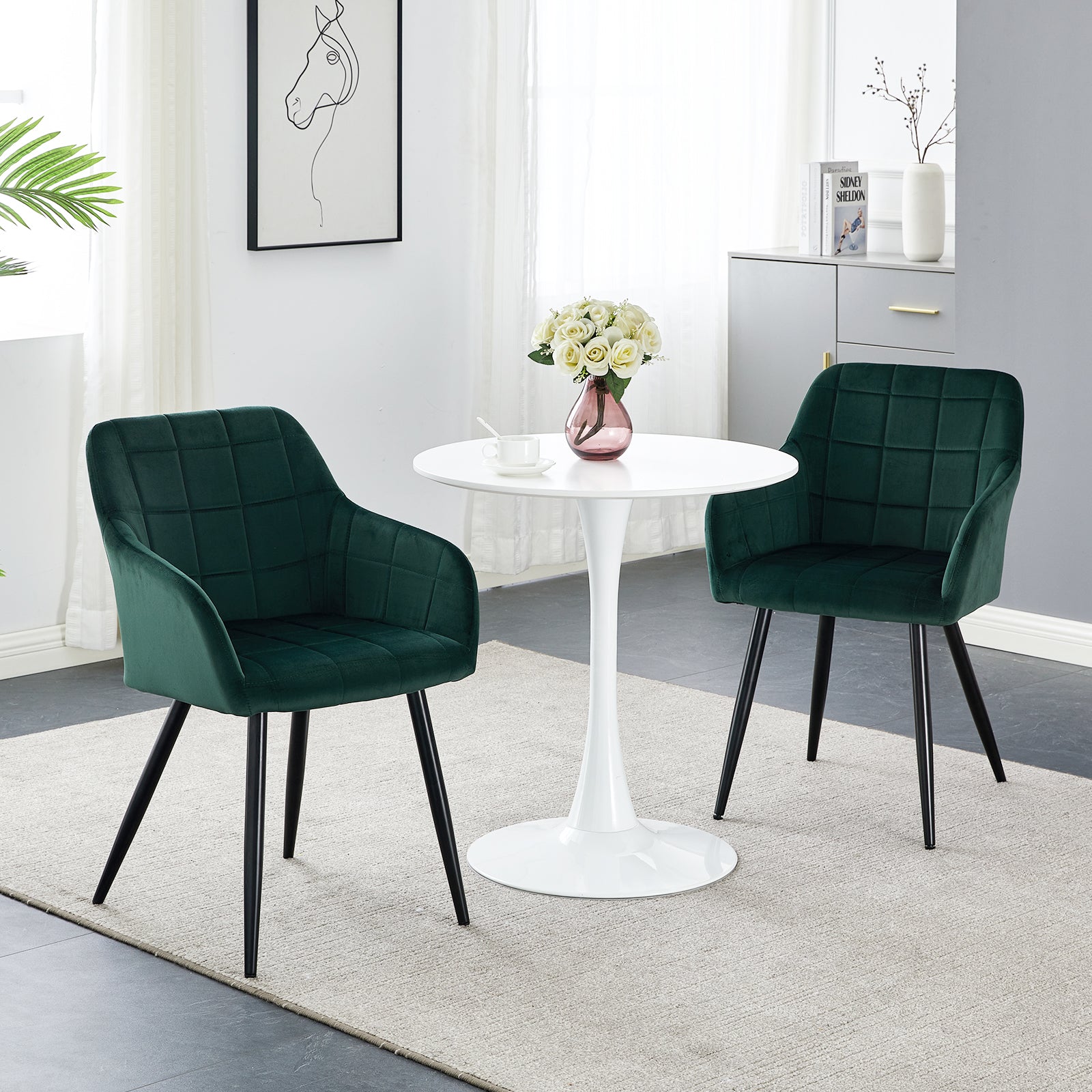 Bloor Esszimmerstühle aus Samt[2er-Set]