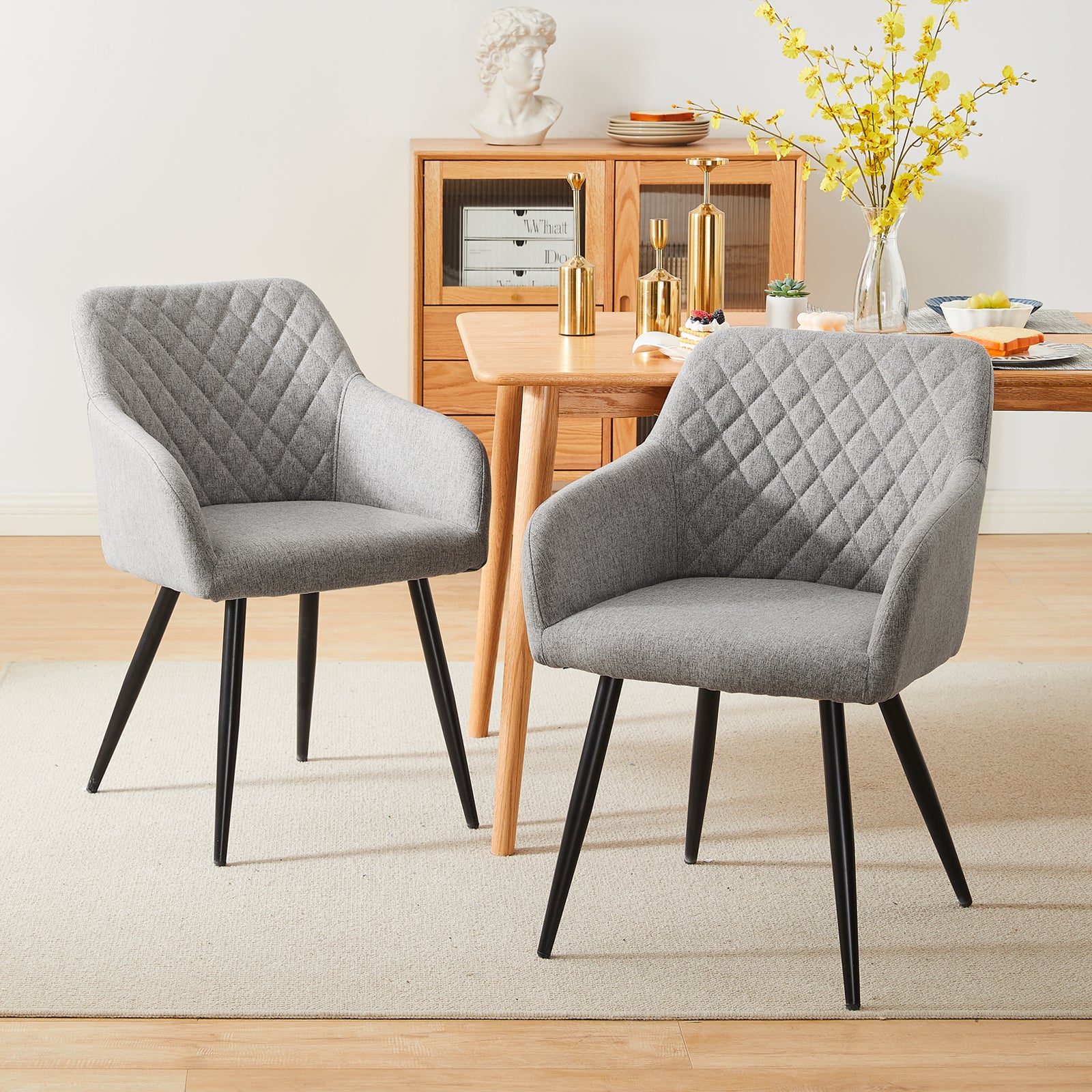 Lumes Armlehnstuhle aus Leinen