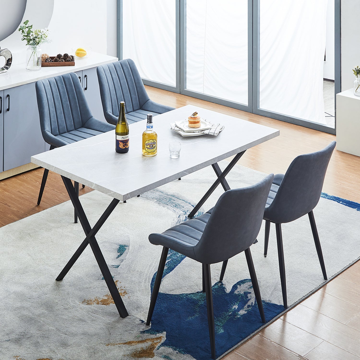 Lune Esszimmerstühle aus Kunstleder[2er-Set]