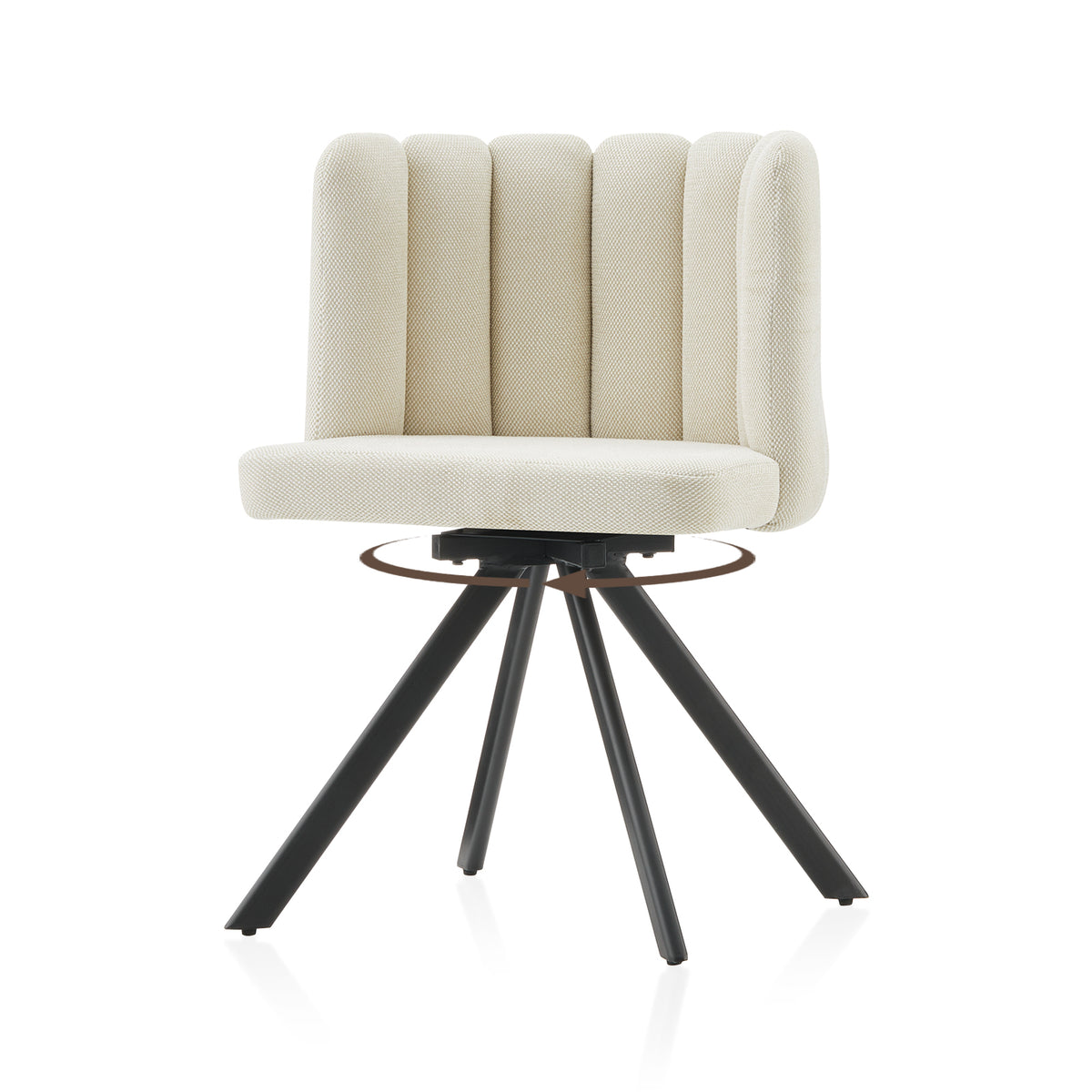 Fleur Esszimmerstuhl aus Chenille mit Drehbarer