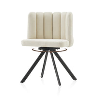 Fleur Esszimmerstuhl aus Chenille mit Drehbarer