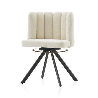 Fleur Esszimmerstuhl aus Chenille mit Drehbarer