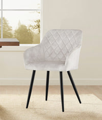 Moree Esszimmerstühle aus Samt mit Diamant-Steppung[2er-Set]