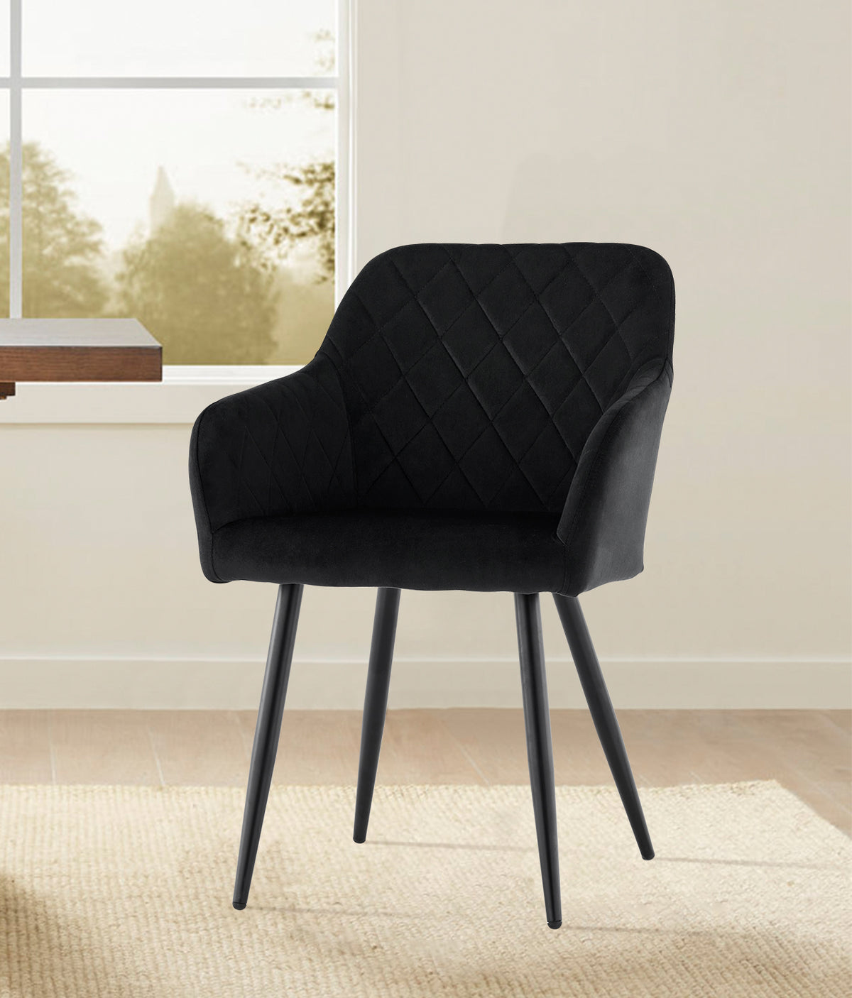 Moree Esszimmerstühle aus Samt mit Diamant-Steppung[2er-Set]