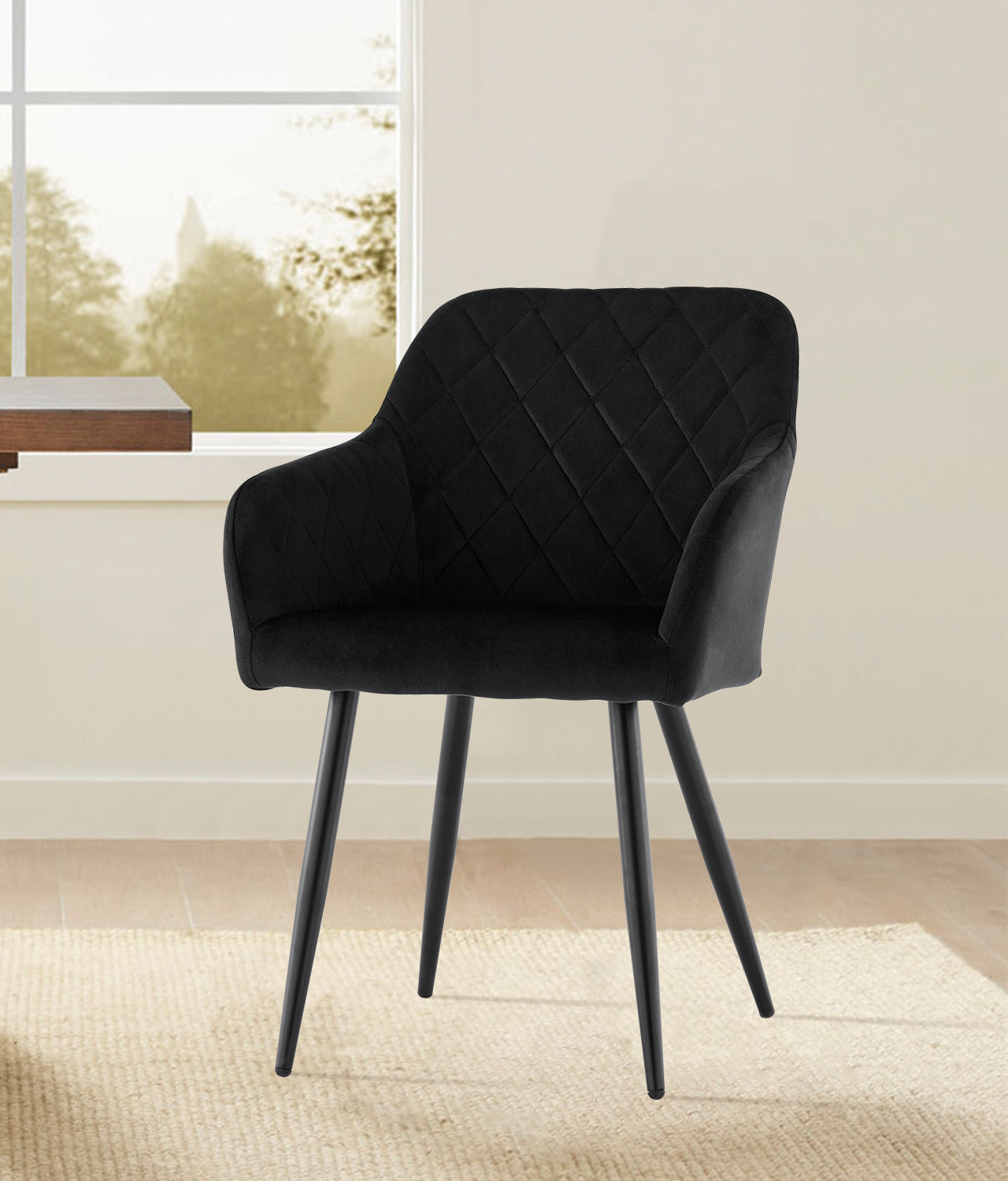 Moree Esszimmerstühle aus Samt mit Diamant-Steppung[2er-Set]