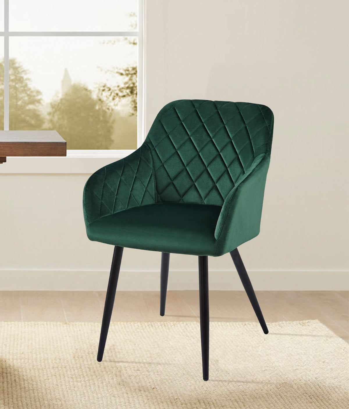 Moree Esszimmerstühle aus Samt mit Diamant-Steppung[2er-Set]