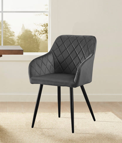 Moree Esszimmerstühle aus Samt mit Diamant-Steppung[2er-Set]