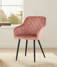 Moree Esszimmerstühle aus Samt mit Diamant-Steppung[2er-Set]