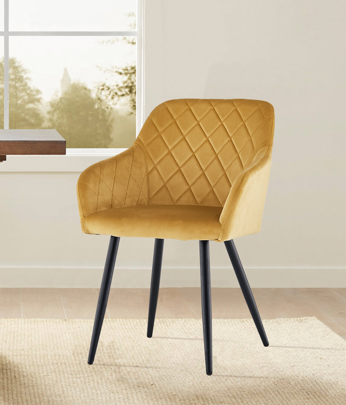 Moree Esszimmerstühle aus Samt mit Diamant-Steppung[2er-Set]