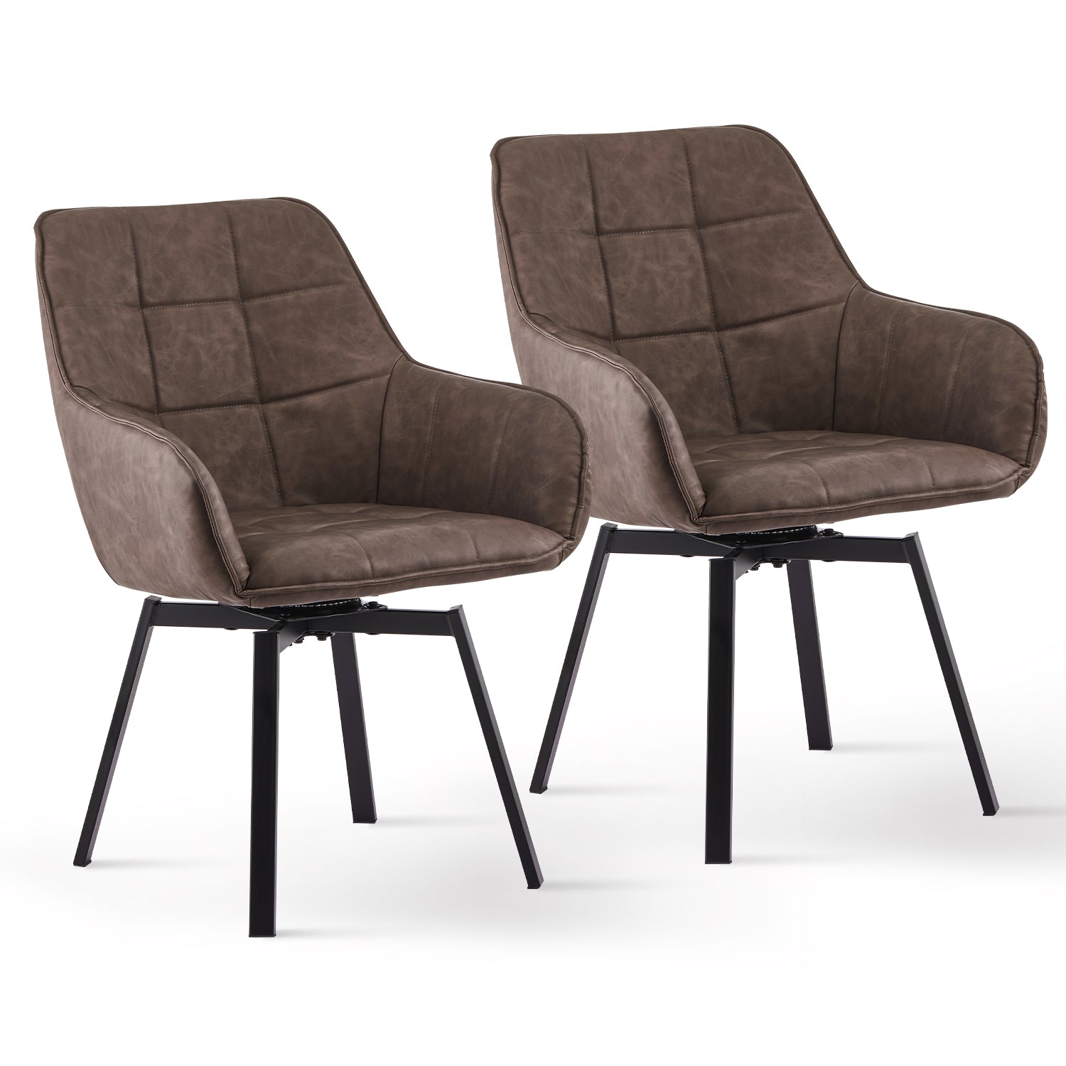 Danyl Armlehnstuhl aus Kunstleder mit drehbar[2er-Set]