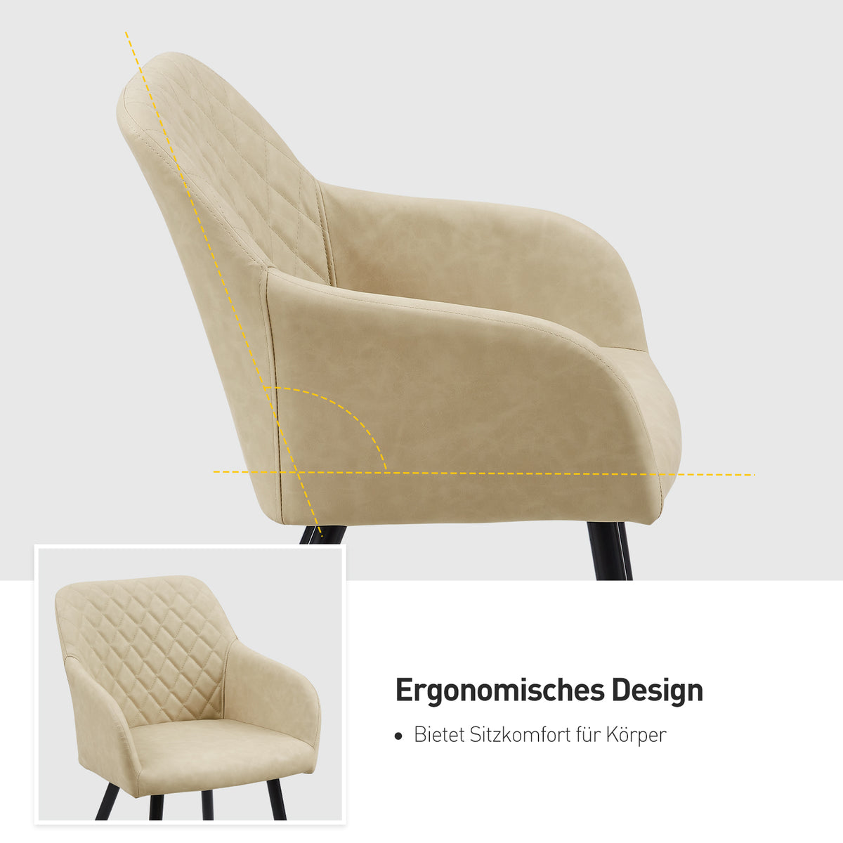 Moree Esszimmerstühle [Kunstleder] [2er-Set]
