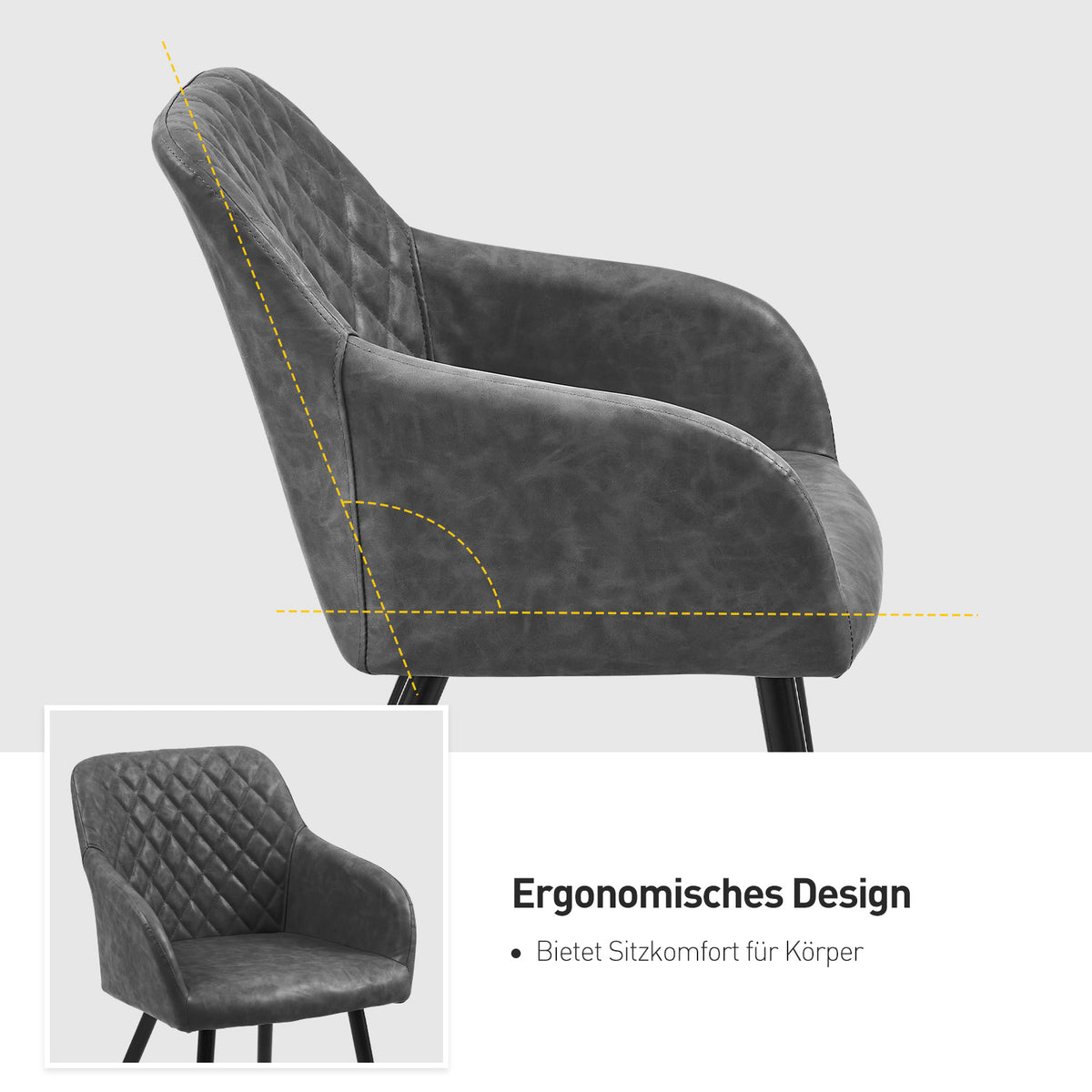 Moree Esszimmerstühle [Kunstleder] [2er-Set]
