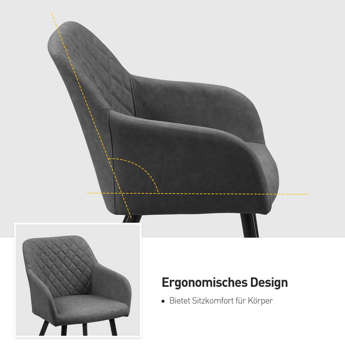 Moree Esszimmerstühle [Kunstleder] [2er-Set]