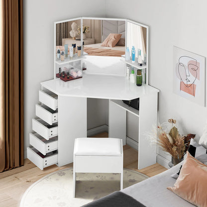 Rosa Eckschminktisch Set