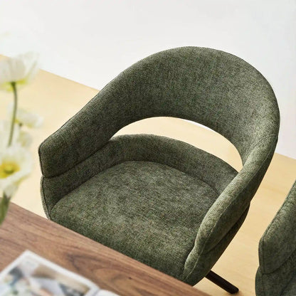 Clarice Moderner Drehsessel mit Armlehnstühle aus Leinenmischgewebe