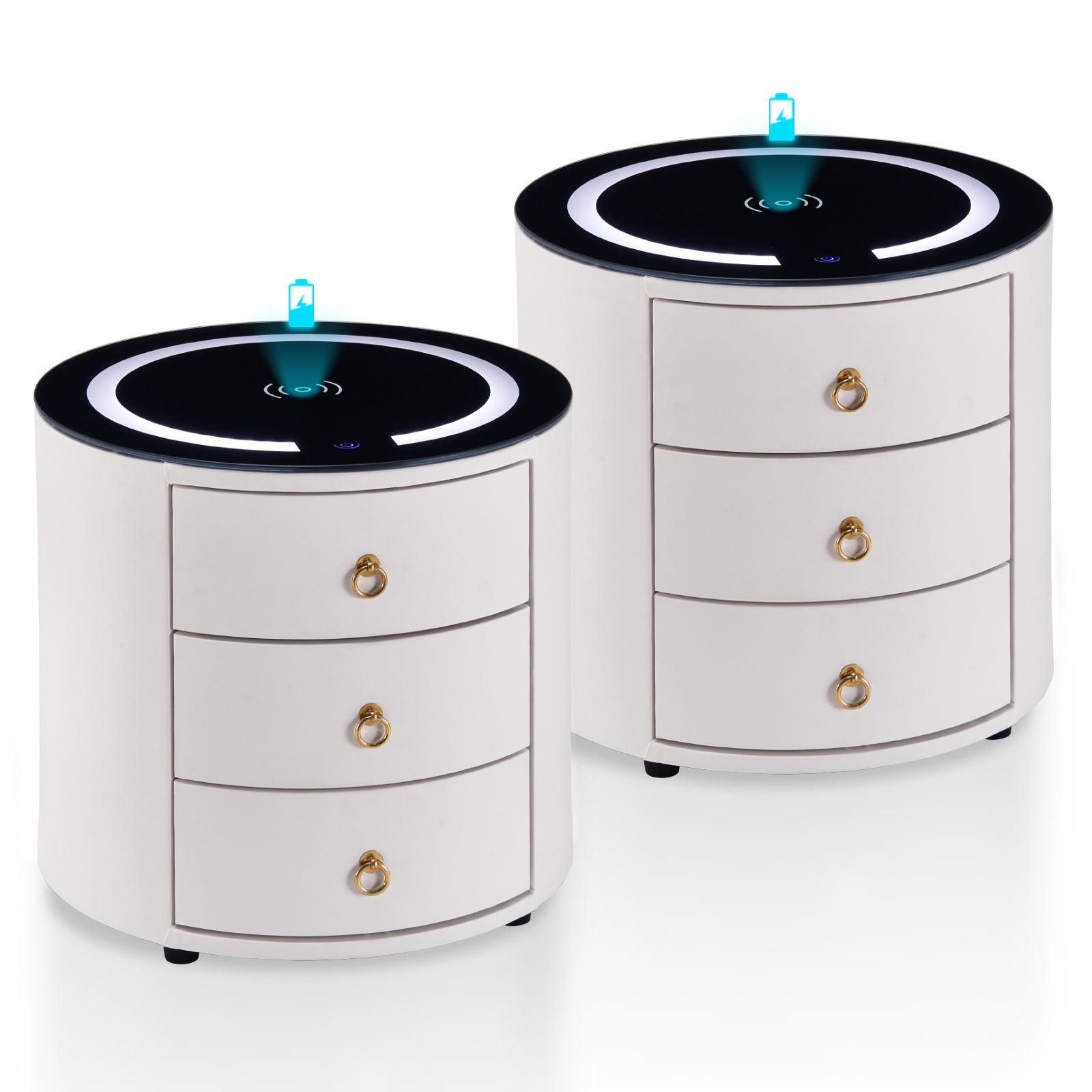 Cirona Runder Nachttisch mit LED-Licht