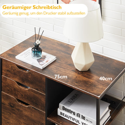 Breiter Rollcontainer mit 3 Schubladen