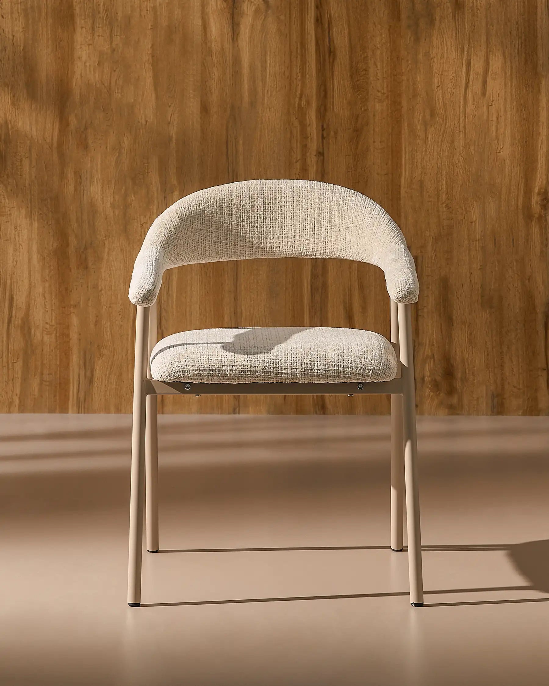 Arlo Esszimmerstuhl mit Chenillebezug in Weiß & Beige