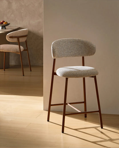 Rowan Barhocker mit Chenillebezug in Taupe